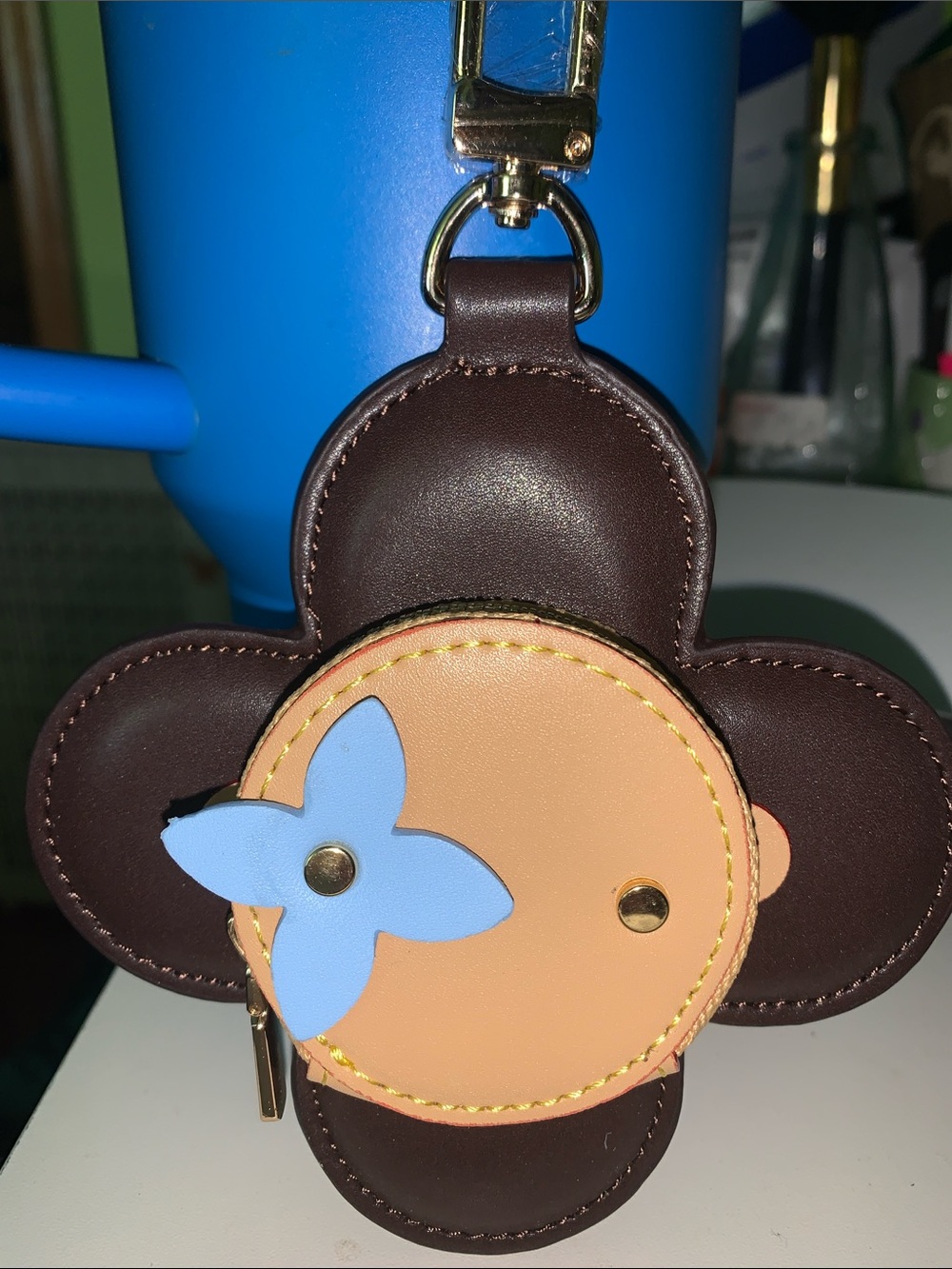Vivienne Leather purse/bag charm Pouch keychain